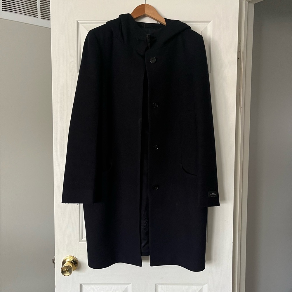 Babaton Women’s L Navy Hooded Coat